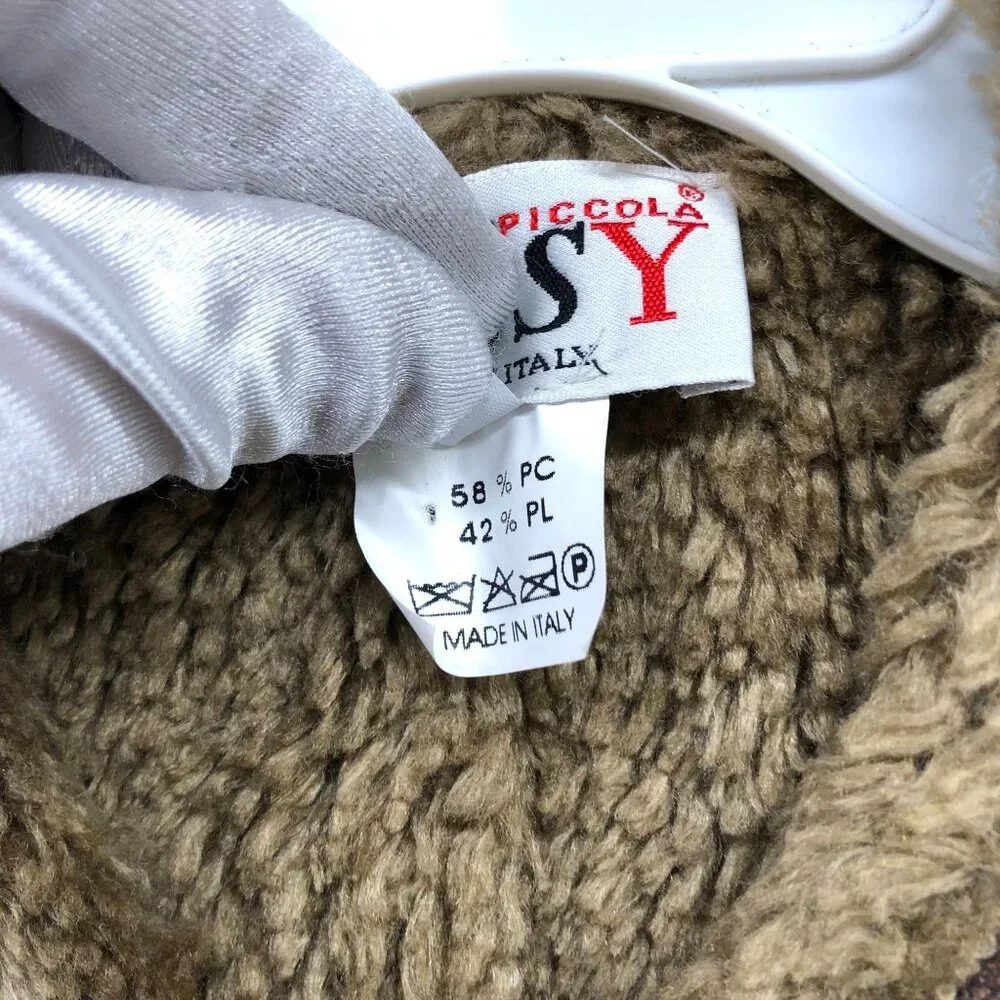 Vintage Betsy Italy Kids 3T Faux Suede Sherpa Vest Boho‎ Earthy Western